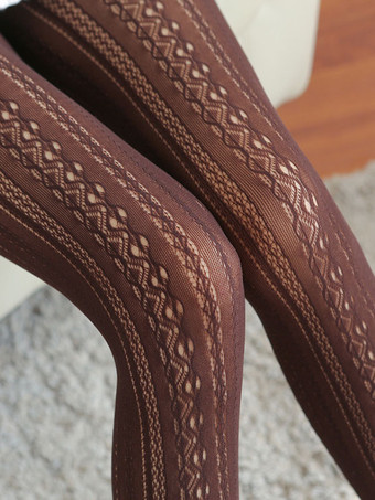 ブラウン ロリィタ靴下 可愛い パーティー アクセサリー ホワイト