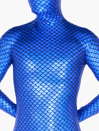 全身タイツ　メタリック　男女兼用　大人用　魚柄　 ハロウィン