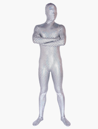 全身タイツ　メタリック　男女兼用　大人用　魚柄　 ハロウィン