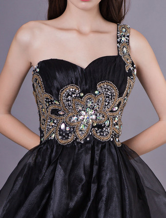 パーテードレス　ブラック　オーダーメイド可能　Aライン　スイートハートネック　ミニドレス