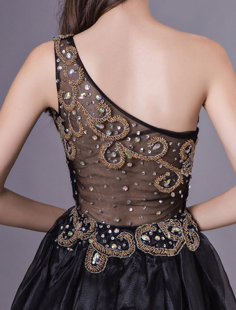 パーテードレス　ブラック　オーダーメイド可能　Aライン　スイートハートネック　ミニドレス