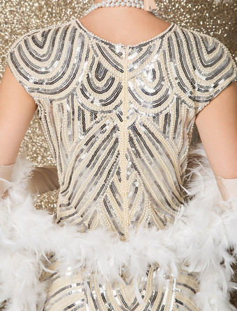 フラッパードレス チャールストンドレス 華麗なるギャツビー・コスチューム 女性用 1920年代 スパンコール タッセル ビーズドレス