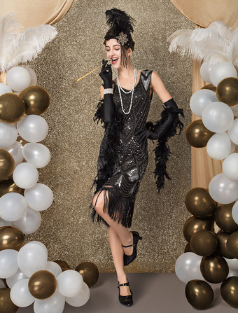 ワンピース 1920年代フラッパー チャールストン ワンピース ヴィンテージ 華麗なるギャツビーワンピース ハロウィン バーガンディ