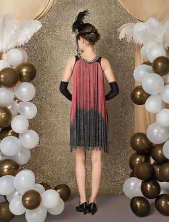 ギャツビーワンピースコスチューム　2025　チャールストンワンピース　1920年代フラッパーワンピース　ヴィンテージタッセルワンピース