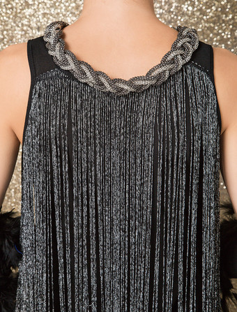 ギャツビーワンピースコスチューム　2025　チャールストンワンピース　1920年代フラッパーワンピース　ヴィンテージタッセルワンピース