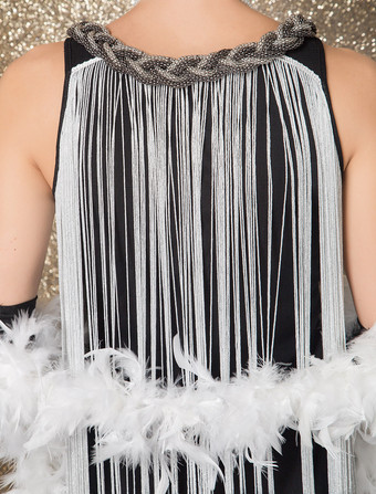 ギャツビーワンピースコスチューム　2025　チャールストンワンピース　1920年代フラッパーワンピース　ヴィンテージタッセルワンピース