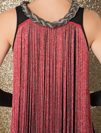 ギャツビーワンピースコスチューム　2025　チャールストンワンピース　1920年代フラッパーワンピース　ヴィンテージタッセルワンピース