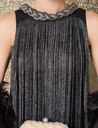 ギャツビーワンピースコスチューム　2025　チャールストンワンピース　1920年代フラッパーワンピース　ヴィンテージタッセルワンピース