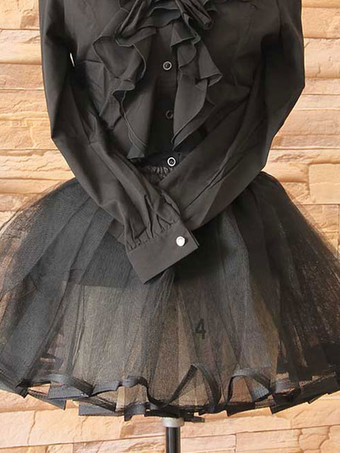 ブラック ロリィタパニエ ポリエステル 可愛い スウィート カジュアル ホワイト