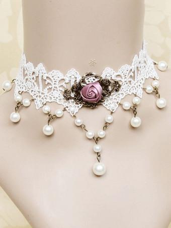 White Lace Choker Necklace