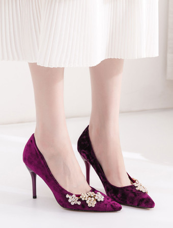 ハイヒール ポインテッドトゥ パンプス ブルー 9cm ラインストーン 女性用イブニングパンプス ピンヒール 無地 シューズ ハイヒールシューズ 結婚式 二次会 通勤用 仕事 キャバ 卒園式 卒園式 レディース靴