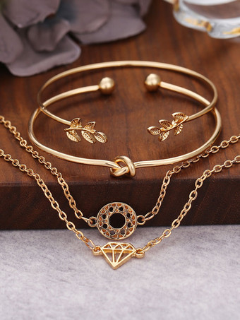 ゴールドチェーンブレスレット女性のための4個のブレスレットセット