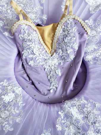 バレエ レオタード パープル バレエ衣装 女の子用 バレリーナ キッズ用 ライクラ・スパンデックス パフォーマンス ダンス衣装　コスチューム