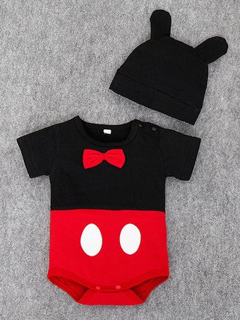 Mickey Mouse Cosplay Costume Bows Infant Cartoon Newborn Baby Clothes With Hat Halloween