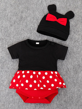 Minnie Cosplay Costume Mickey Mouse Bows Infant Cartoon Newborn Baby Clothes Halloween