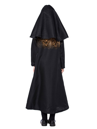 Enfants Nun Costume Déguisements Halloween Noire Robes Ensemble Robe de Princesse Fille