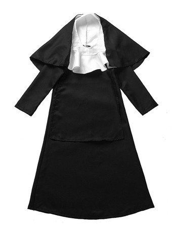 Enfants Nun Costume Déguisements Halloween Noire Robes Ensemble Robe de Princesse Fille