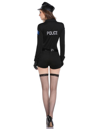 Costume de flic Déguisements Halloween femmes Sexy Combinaisons manches longues Outfit