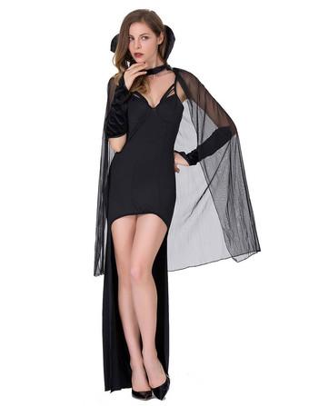 Uniforme De Cosplay De Vampiro De Bruxa Sexy Feminino Black Bodysuit Trajes  De Halloween Para Mulheres X0809 De $77,19