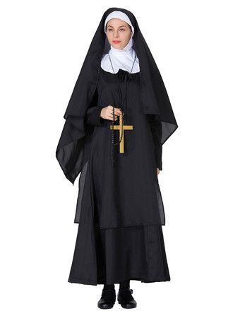Nun Costume Halloween Virgin Marry Women Dresses Outfit