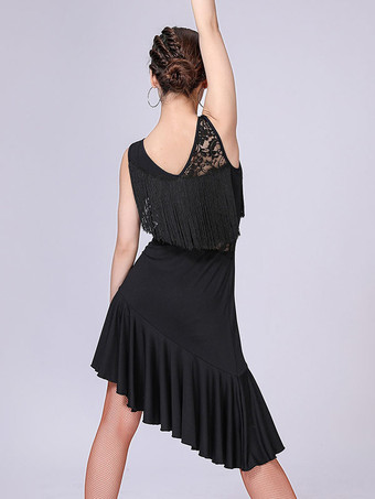 ブラック ラテンダンス衣装 パープル ダンス 衣装 コスチューム 社交ダンス 女性用 パフォーマンス コスチューム ラテンダンサー ミルクシルク 大人用