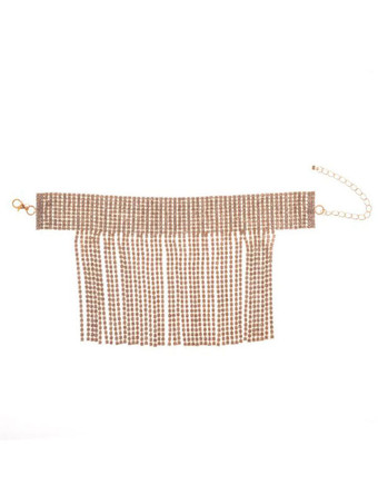 Zapatos de mujer Accesorios Cadena de tobillo de diamantes de imitación de oro con borlas