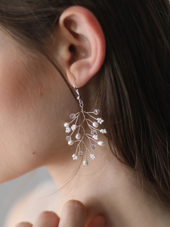 Boucles d'oreilles de mariage bijoux de mariage argent perle