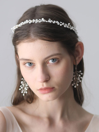 argent Boucles d'oreilles de mariage bijoux de mariage argent perle