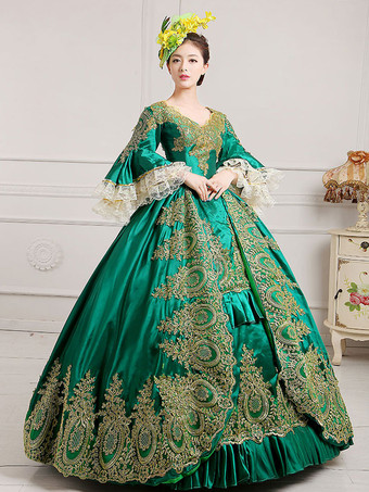 Prom Dress Victorian Dress Costume Green Baroque Masquerade Ball Gowns Royal Victoria Era Clothing Retro Costume Carnival