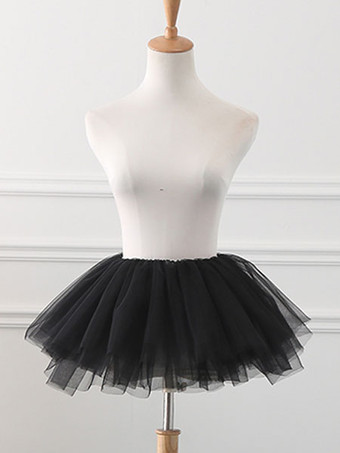 Falda de tul Lolita en falda Falda de tutú en negro Lolita Underskirt