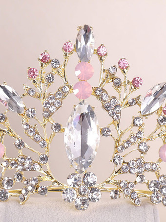 ヘッドピース結婚式ティアラプリンセスクラウンラインストーンヘアアクセサリー用花嫁