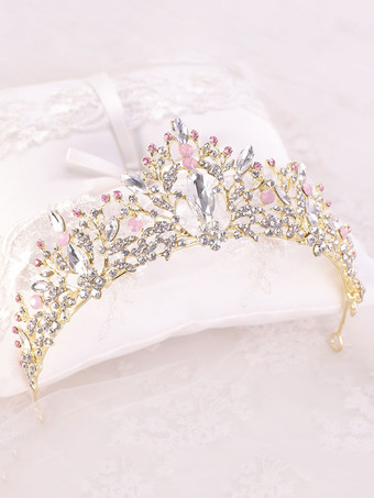 ヘッドピース結婚式ティアラプリンセスクラウンラインストーンヘアアクセサリー用花嫁