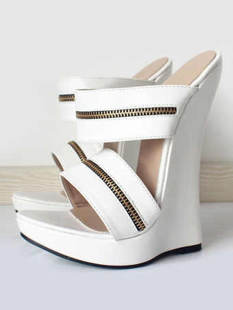 ホワイト レッドセクシーなサンダルレディース　2026　プラットフォーム　オープントゥ　ウェッジサンダルシューズ