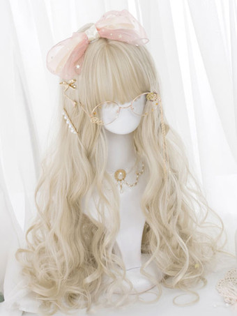 Sweet Lolita Wig Long Curly Lolita Hair Wigs With Blunt Bang