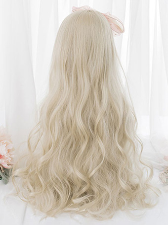 Sweet Lolita Wig Long Curly Lolita Hair Wigs With Blunt Bang