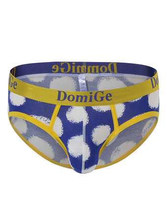 スプリット男性のためのセクシーなパンティープリントイエローレーヨンタンガメンズランジェリー