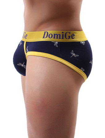 男性のためのセクシーなパンティープリントイエローレーヨンタンガメンズランジェリー