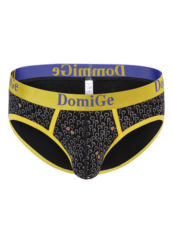 イエロー男性のためのセクシーなパンティープリントイエローレーヨンタンガメンズランジェリー