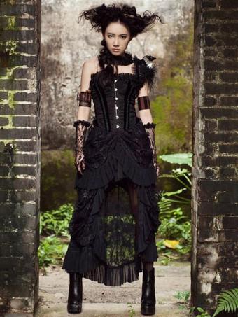Haikyuu Women's Goth Dress Dark Gothic Cosplay Costume Dress with