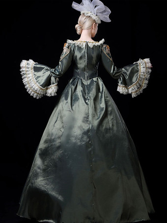 プリンセス 女性用 貴族ドレス 中世 ドレス セージグリーン ポリエステル マルディグラ ドレス バロック風 中世 ドレス・貴族ドレス ヨーロッパ 宮廷風 レトロ