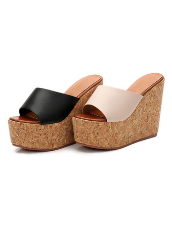 黒サンダルスリッパ女性オープントゥ背中の開いたサンダルスライド