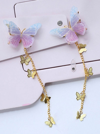 Royal PurpleChinese Style Lolita Headwear Chains Butterfly Han Lolita Hai Accessories