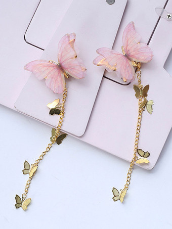 PinkChinese Style Lolita Headwear Chains Butterfly Han Lolita Hai Accessories