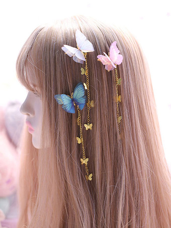 Estilo chino Lolita Headwear Cadenas Butterfly Han Lolita Hai Accesorios