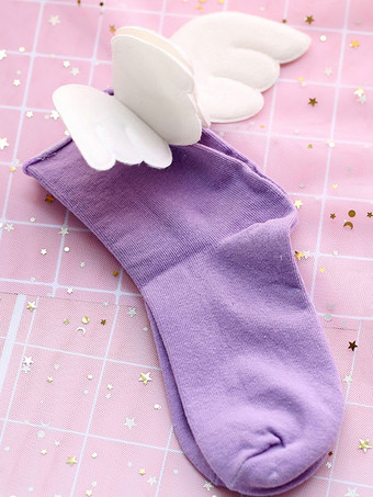 パープル スウィートロリータソックスエンジェルウィングスロリータアクセサリー