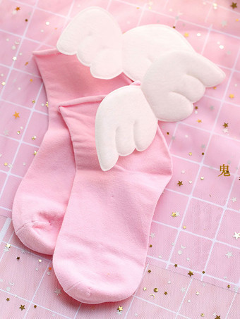 ピンクスウィートロリータソックスエンジェルウィングスロリータアクセサリー