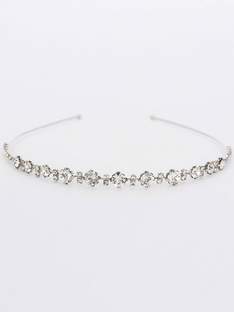 argent Bandeau de mariage argent strass accessoires de cheveux de mariée