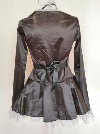 ヘッドバンド付きセクシーメイドコスチュームレースエプロンドレス