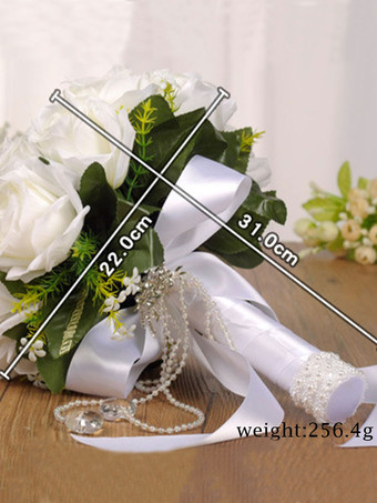 結婚式の花ゴージャスな有線形状のポリコットンブレンドブライダルブーケ