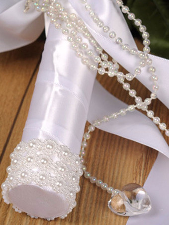 結婚式の花ゴージャスな有線形状のポリコットンブレンドブライダルブーケ